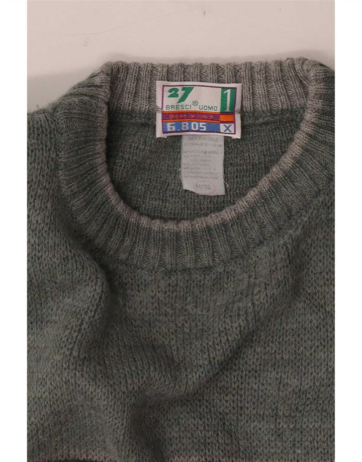 Bresci Herre sweater med rund hals, Medium Green Fair Isle