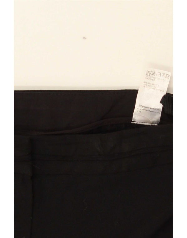Marks & Spencer Womens Wide Leg Casual Trousers UK 10 Small W28 L31 Black