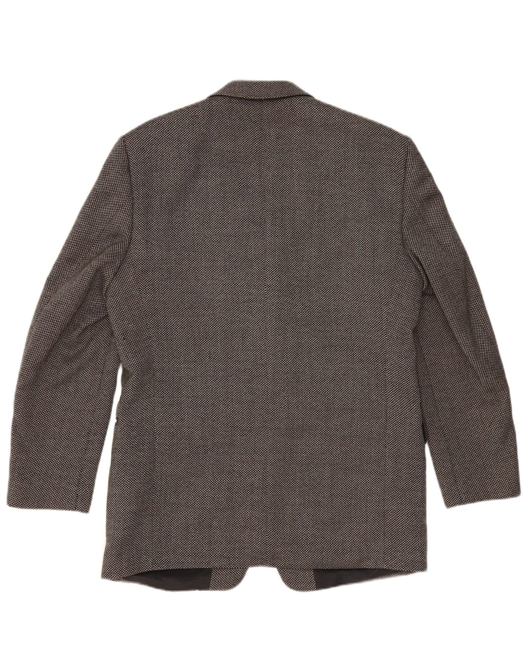 RØDGRØN Herre 3-knaps blazerjakke EU 50 Large Grey Spotted Wool