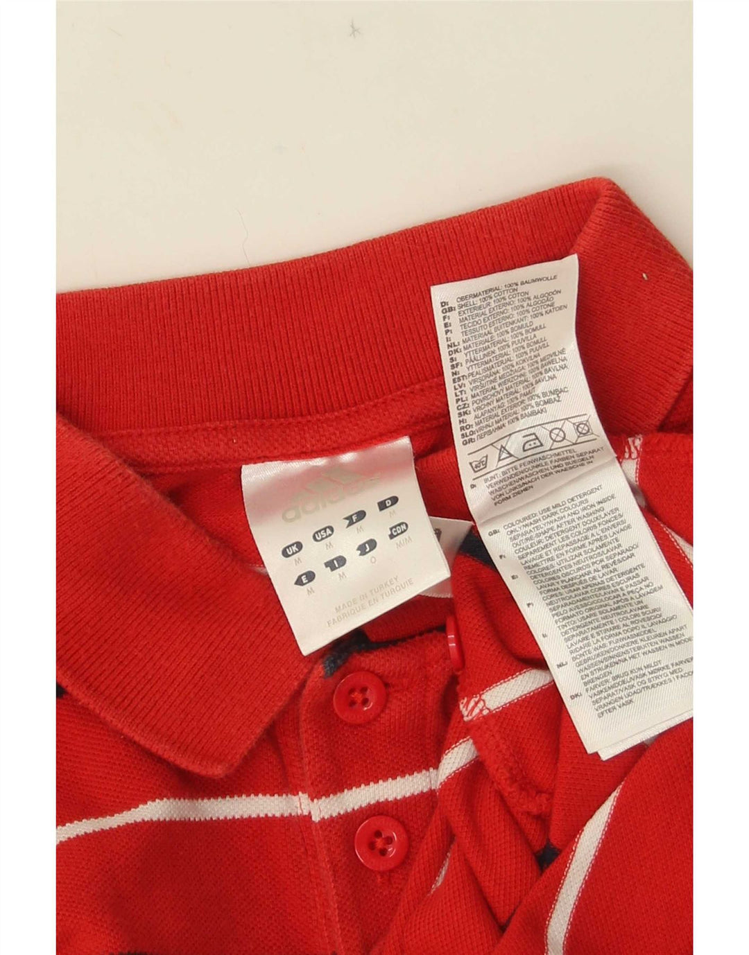 Adidas herre poloshirt Medium rødstribet bomuld