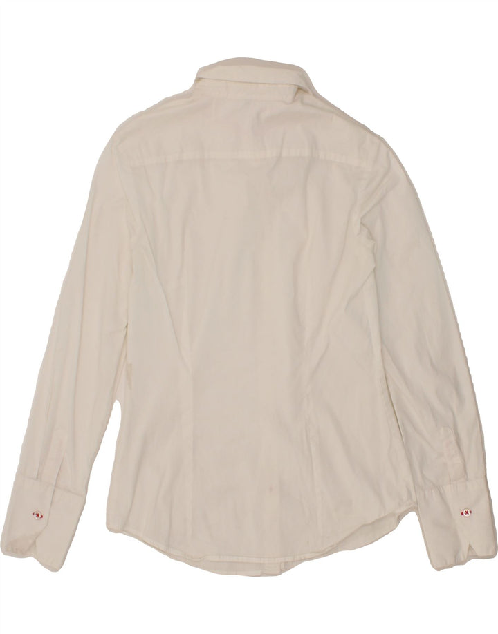 BENETTON Womens Shirt UK 8 Small White Vintage Benetton and Second-Hand Benetton from Messina Hembry 