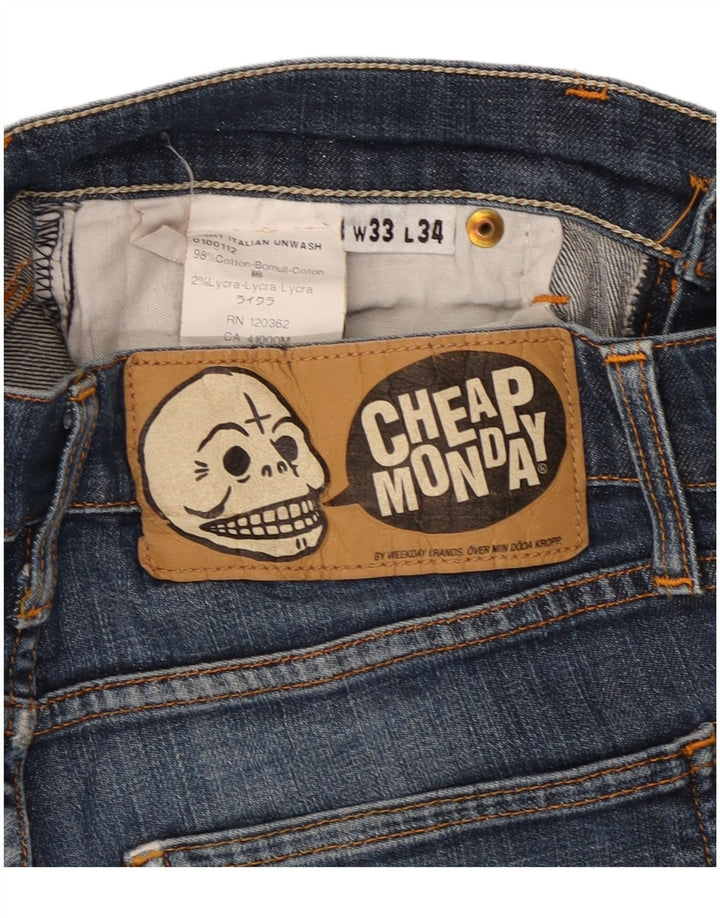 Billig mandag Dame Slim Jeans W33 L31 Marineblå Bomuld