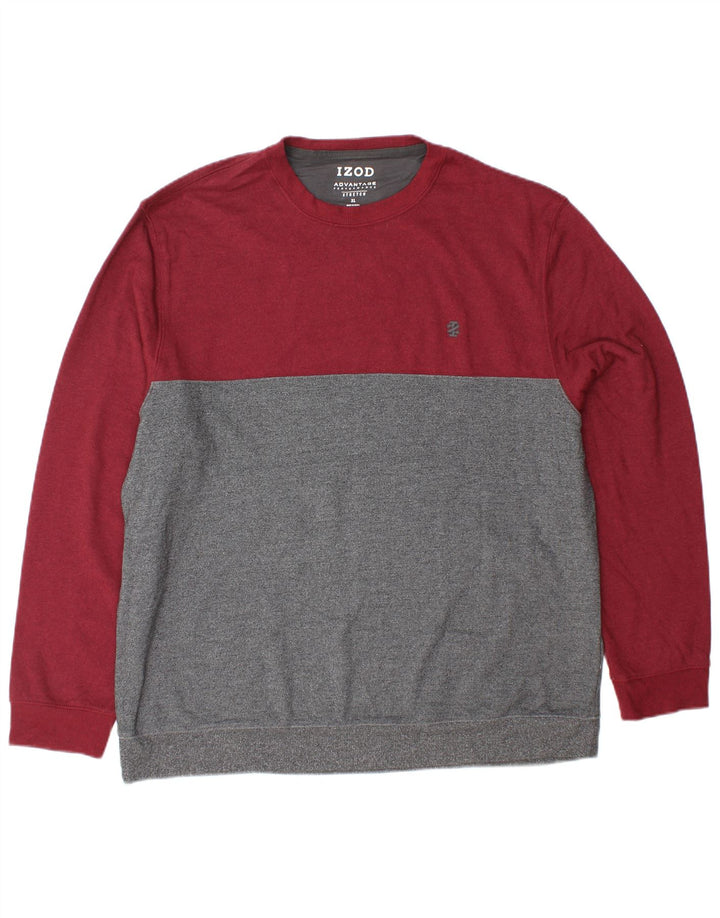 IZOD Sweatshirt til mænd XL Grå Colourblock Polyester
