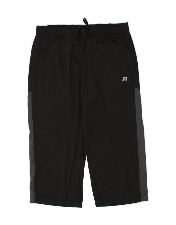 RUSSELL ATHLETIC Mens Capri Tracksuit Trousers Large Black Polyester Vintage Russell Athletic and Second-Hand Russell Athletic from Messina Hembry 