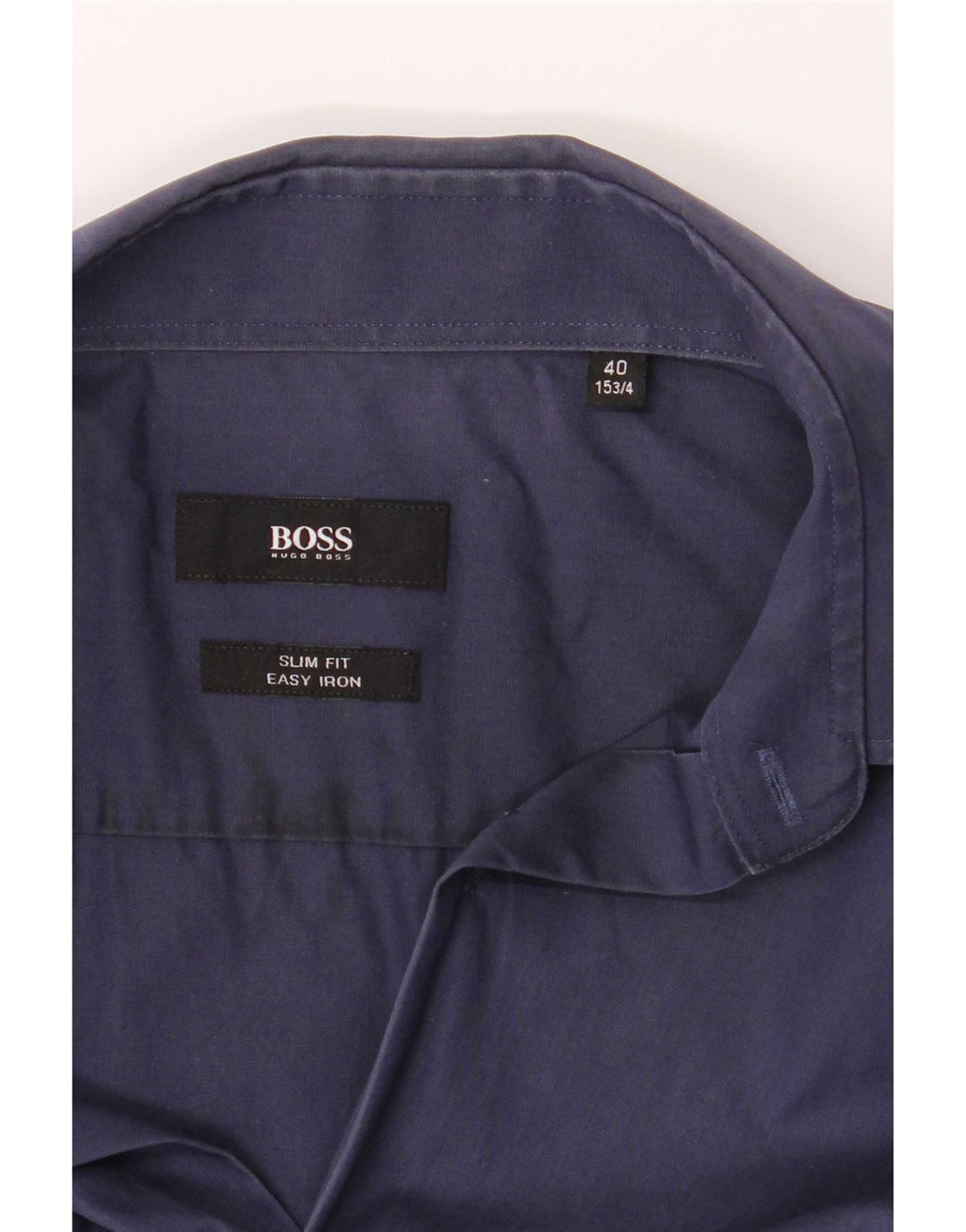 Hugo Boss Herre Slim Fit skjorte str. 40 15 3/4 Medium Navyblå