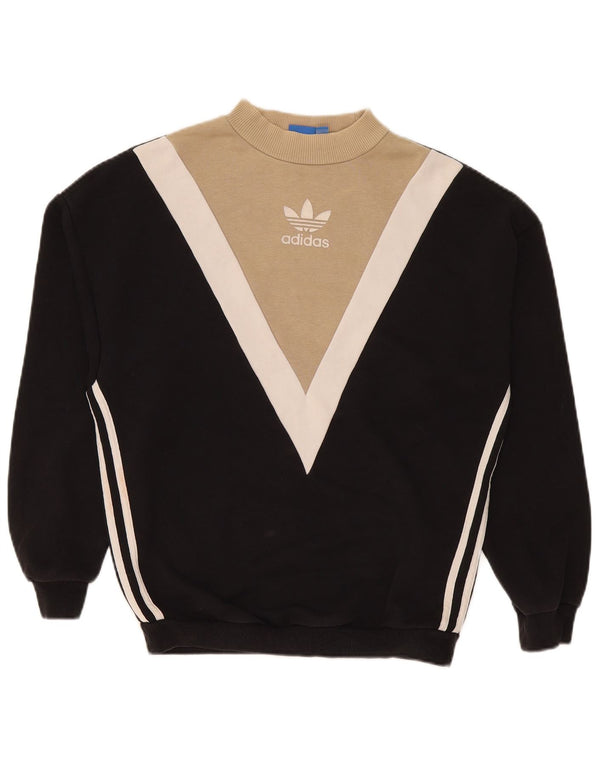 Adidas Dame Oversized Sweatshirt Jumper UK 10 Small Black Colourblock