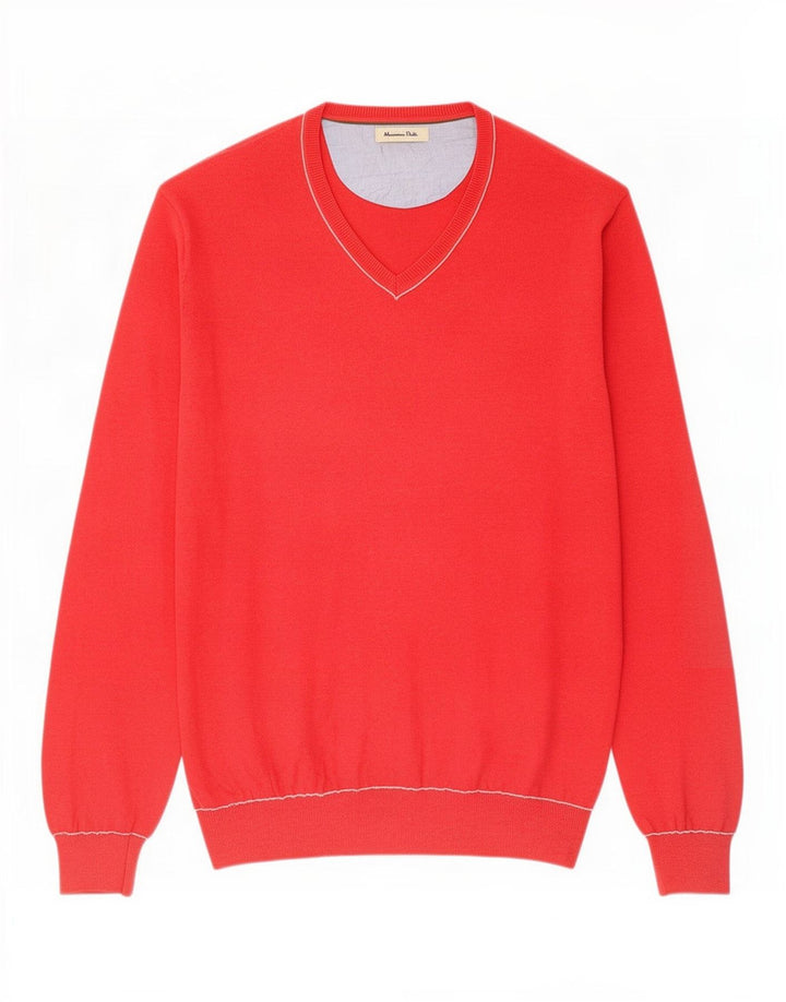 Massimo Dutti Herre V-hals sweater XL Rød