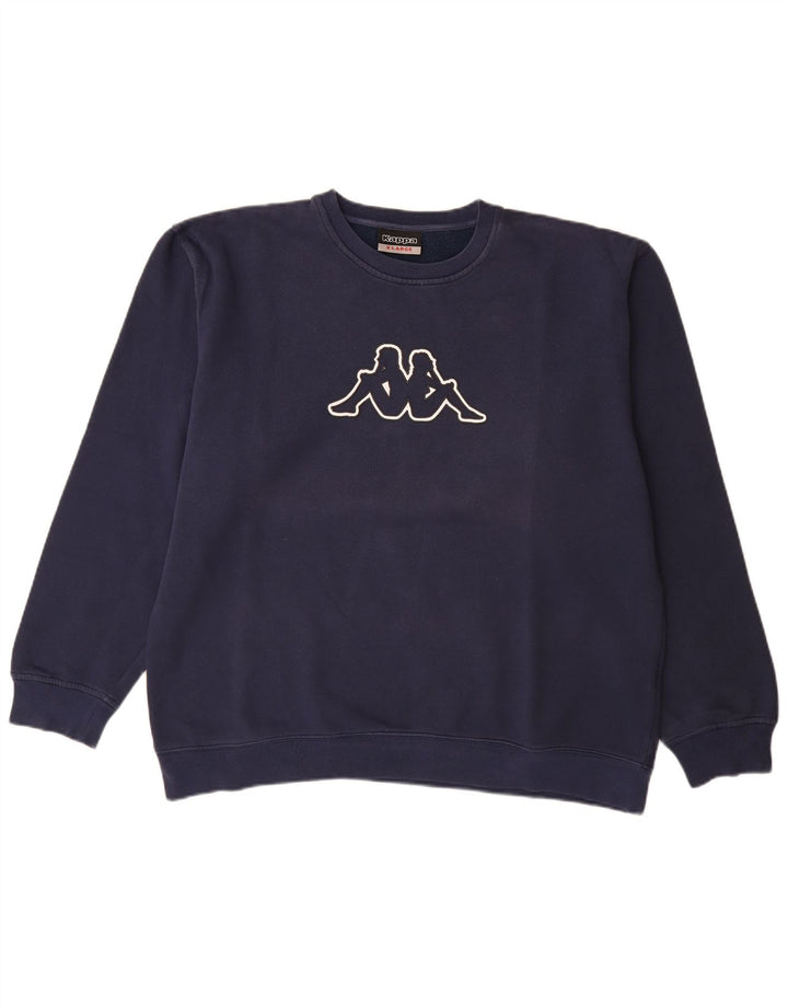 Kappa Herre Grafisk Sweatshirt Jumper XL Marineblå Bomuld
