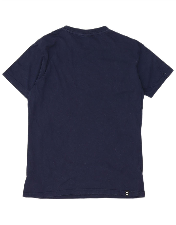 HUMMEL Herre grafisk T-shirt Top Medium Navyblå Bomuld
