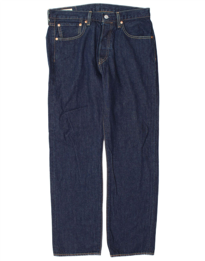 Levi's Herre 501 Straight Jeans W31 L30 Marineblå Bomuld