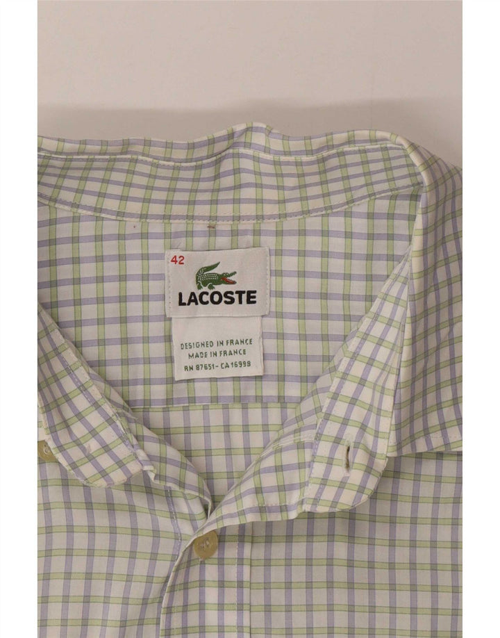 Lacoste Herreskjorte str. 42 Stor hvid ternet