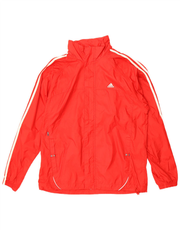 Adidas Regnjakke med hætte til mænd UK 38 Medium Rød Polyester