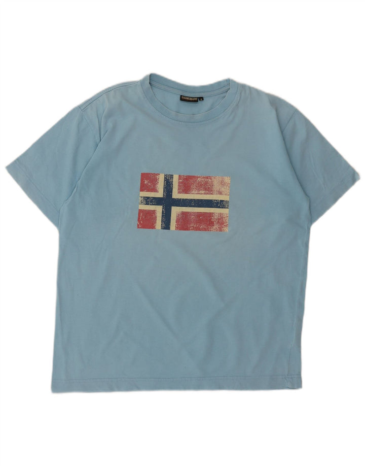 NAPAPIJRI Herre Geographic Grafisk T-Shirt Top Medium Blue
