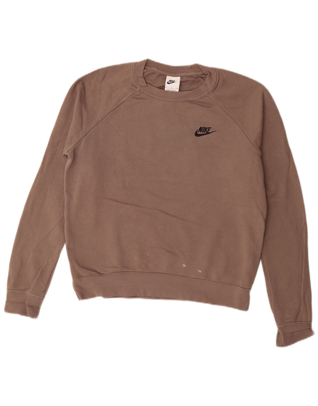 Nike Dame Oversized Sweatshirt Jumper UK 10 Lille brun bomuld