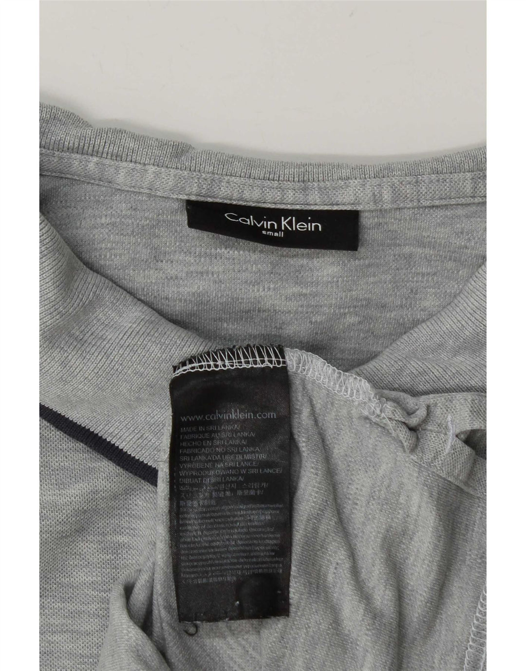 Calvin Klein herre poloskjorte lille grå flækket bomuld