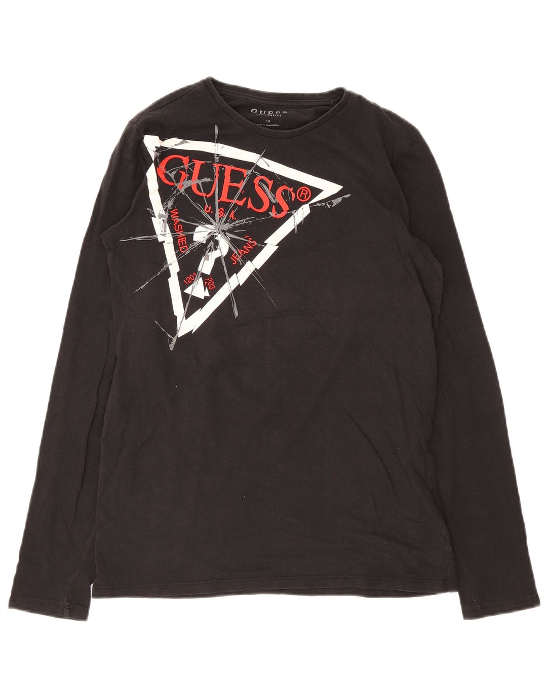 Guess Boys Grafisk Top Langærmet 15-16 År Sort