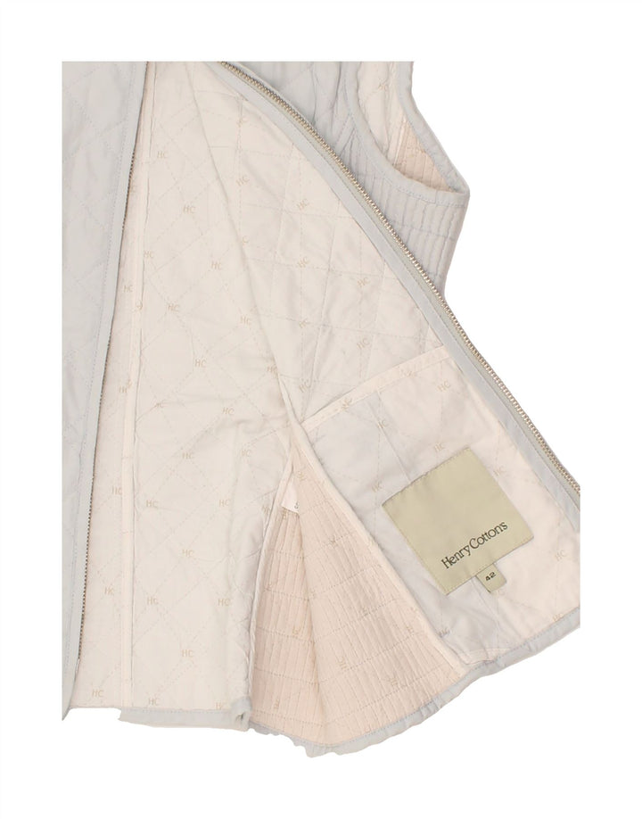 HENRY COTTONS Womens Quilted Gilet IT 42 Medium Blue Polyester Vintage Henry Cottons and Second-Hand Henry Cottons from Messina Hembry 