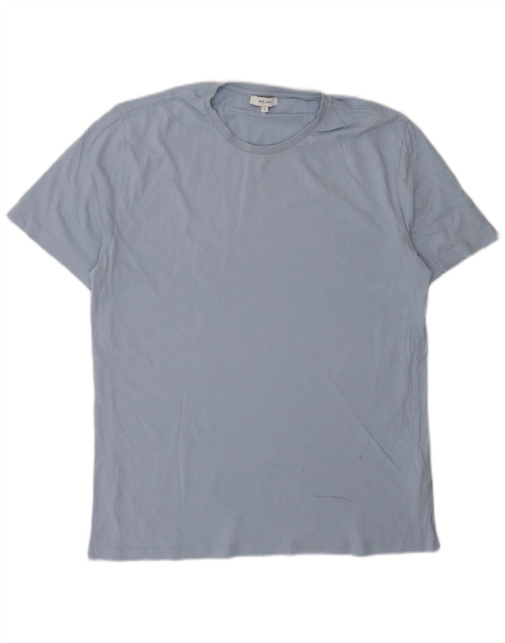 Reiss Herre T-Shirt Top Stor Blå Bomuld