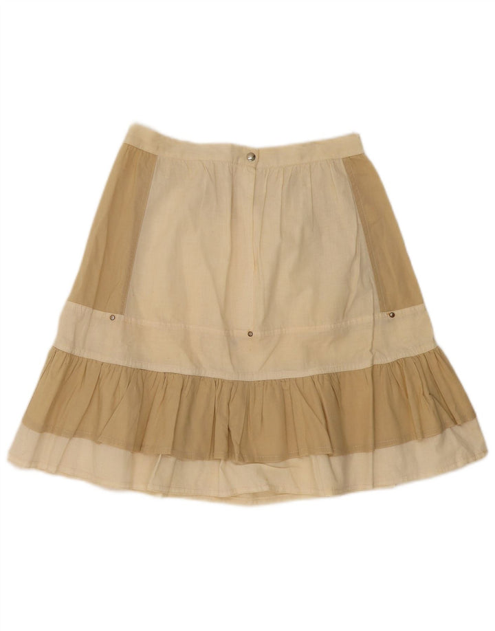 Vintage A-line nederdel til kvinder W25 lille beige farveblok