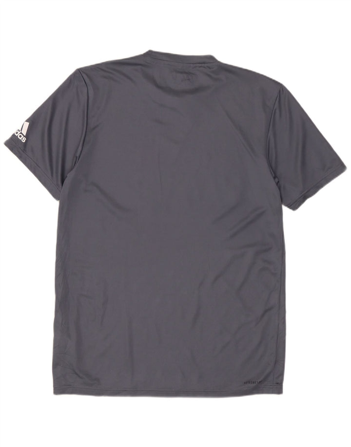 ADIDAS Herre Longwood Grafisk T-Shirt Top Lille Grå Polyester