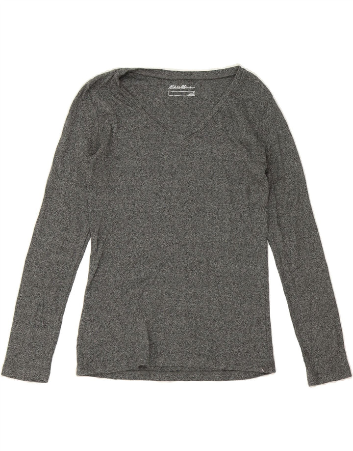 EDDIE BAUER Womens Top Long Sleeve UK 12 Medium Grey Cotton Vintage Eddie Bauer and Second-Hand Eddie Bauer from Messina Hembry 