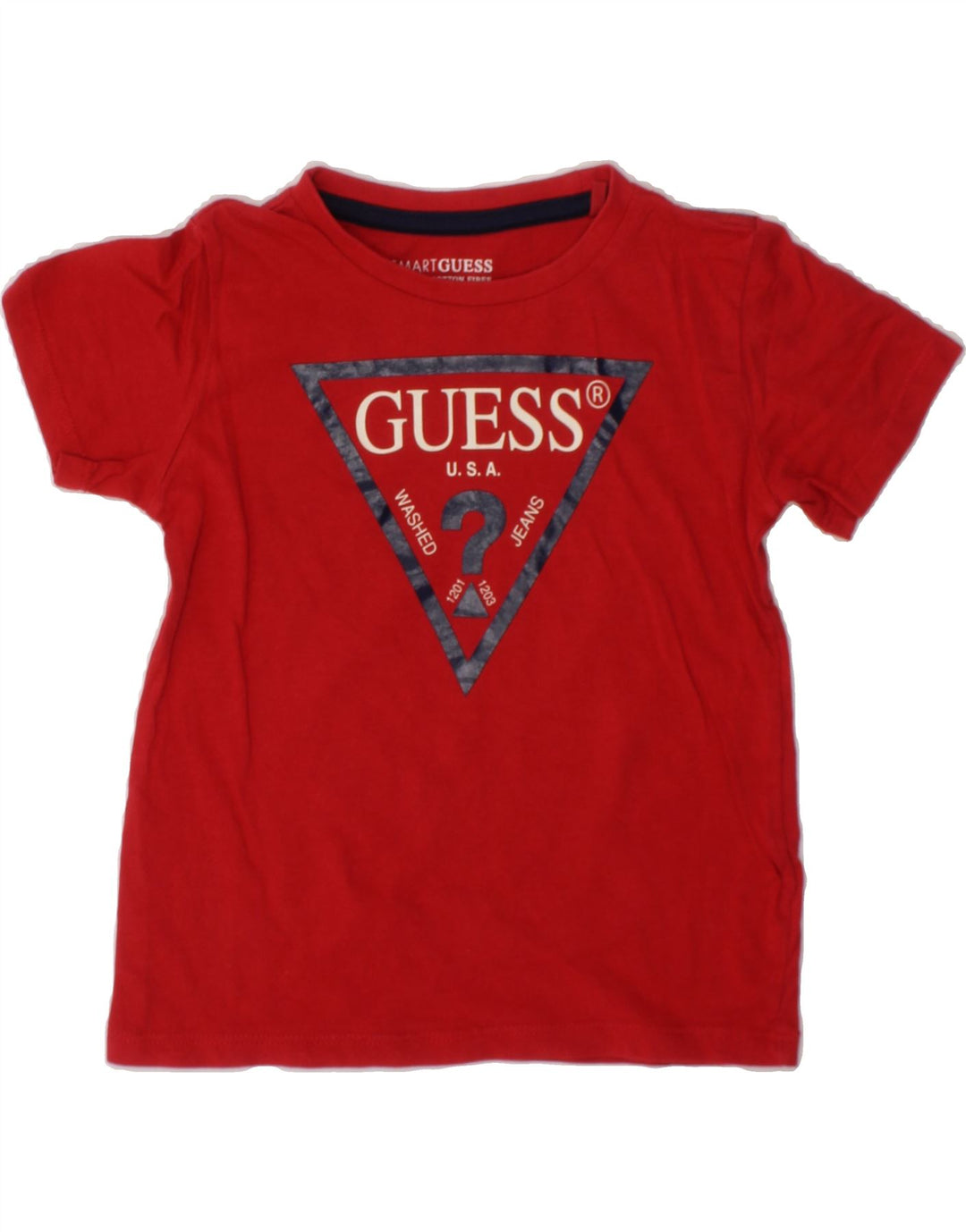 GUESS Boys Graphic T-Shirt Top 3-4 Years Red Vintage Guess and Second-Hand Guess from Messina Hembry 