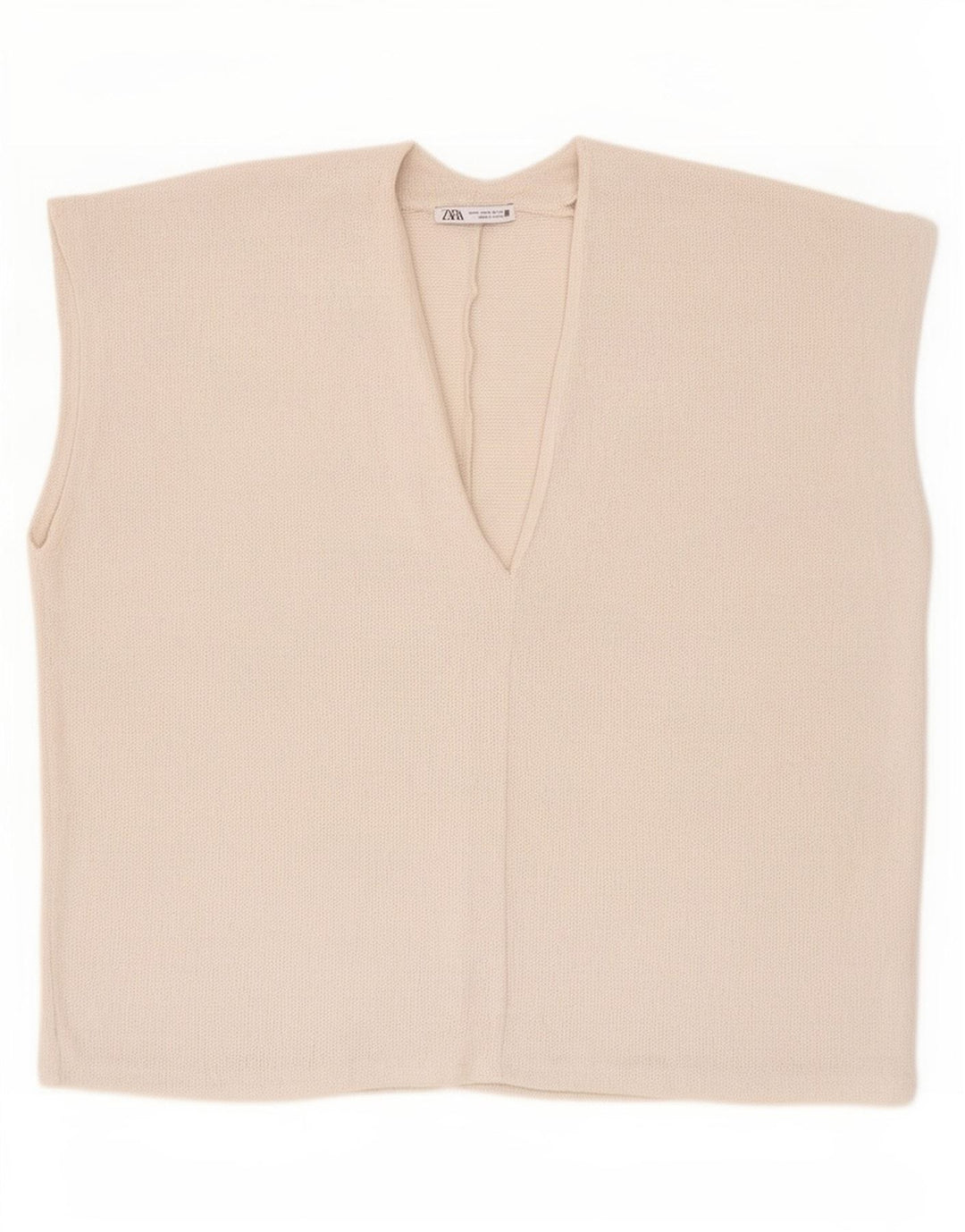 Zara Dame Oversized Bluse Top UK 14 Medium Beige Viscose