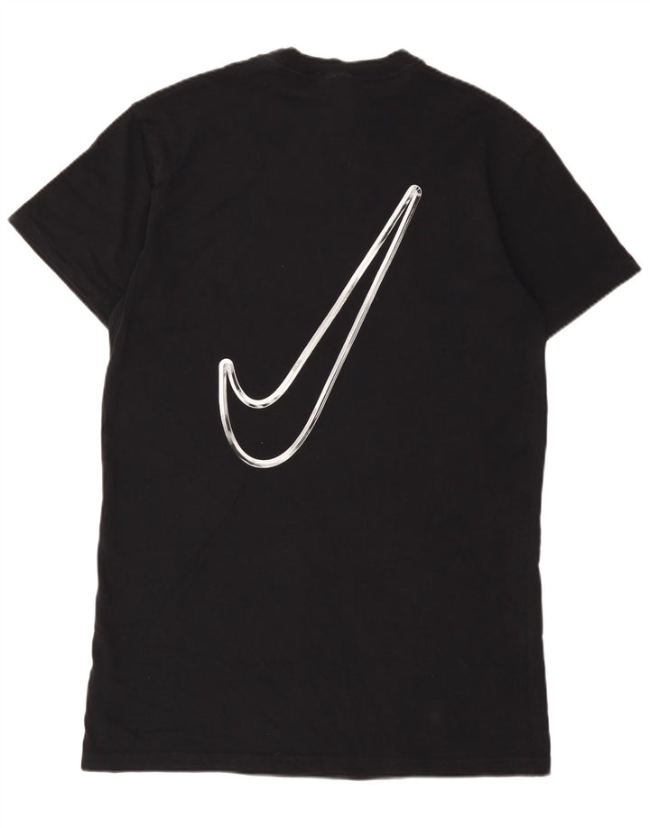 Nike Herre Swoosh Grafisk T-shirt Top Medium Sort Bomuld
