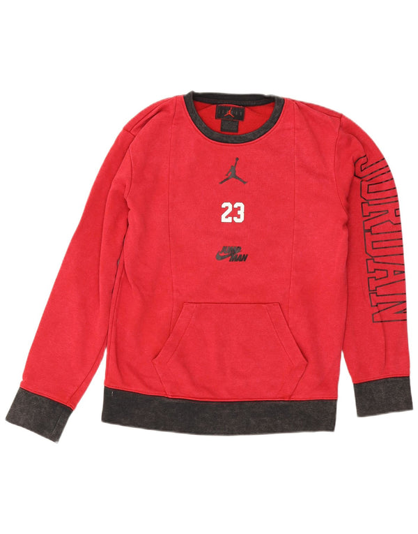 Jordan Boys Grafisk Sweatshirt Jumper 12-13 år Stor rød farveblok