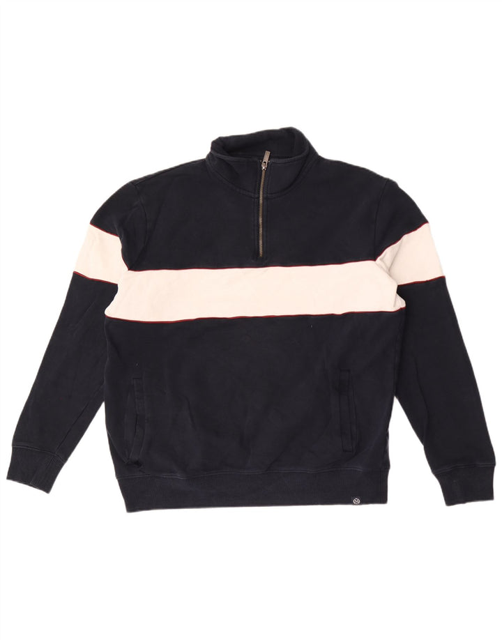 Marks & Spencer Sweatshirt med lynlås til mænd, stor marineblå farveblok