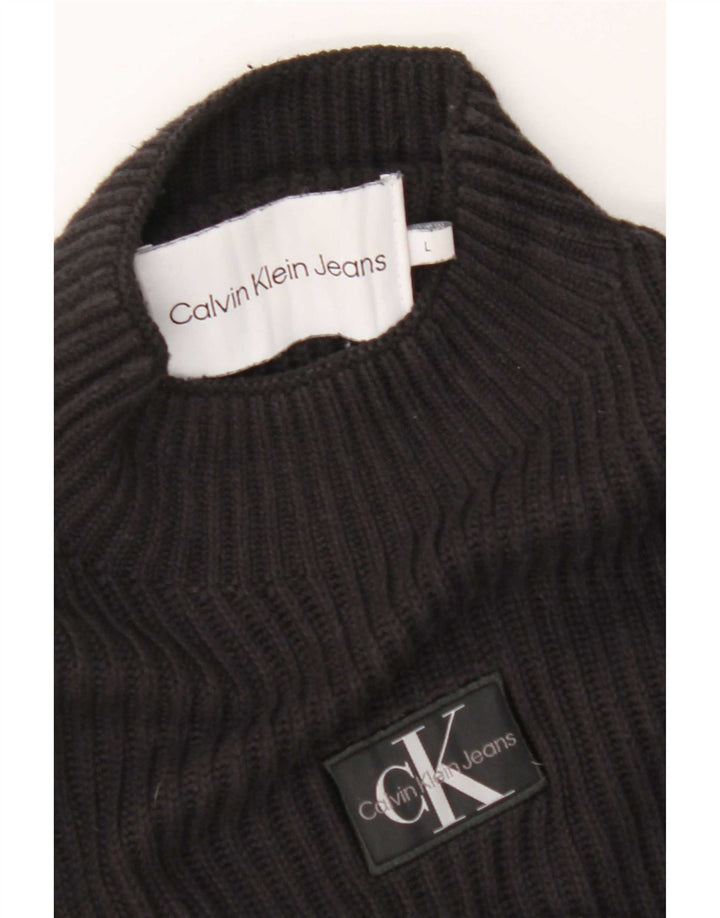 Calvin Klein Jeans Herre Turtle Neck Jumper Sweater Large Sort