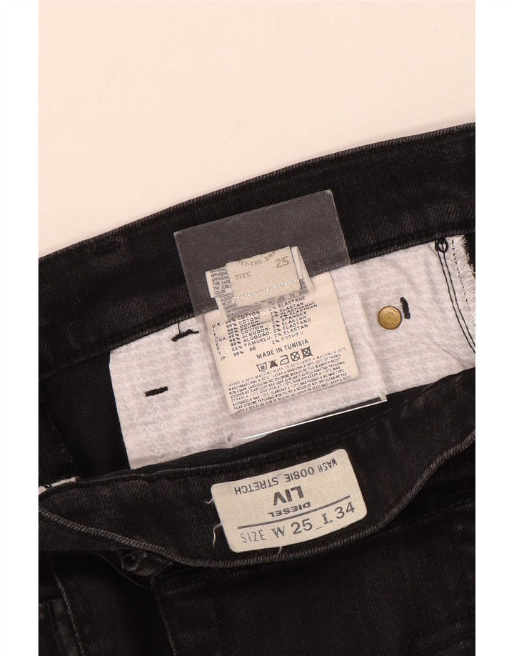 Diesel Dame Liv Slim Jeans W25 L32 Sort Bomuld
