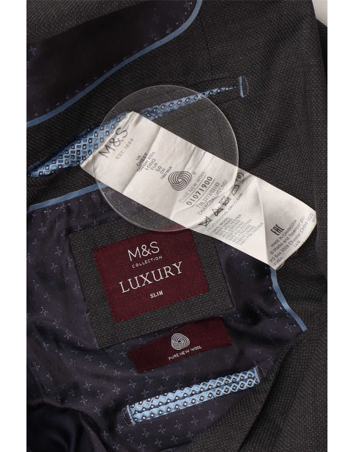 Marks & Spencer Herre lang 2-knaps Slim Fit Blazer Jacket UK 40 Medium Grey