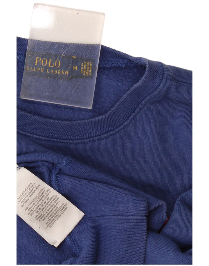 Polo Ralph Lauren Dame Grafisk Sweatshirt Jumper UK 14 Medium Blue
