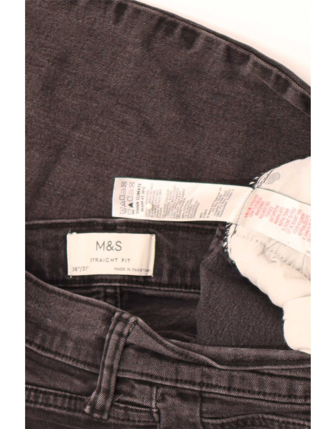Marks & Spencer Straight Jeans til mænd W36 L31 Grå bomuld