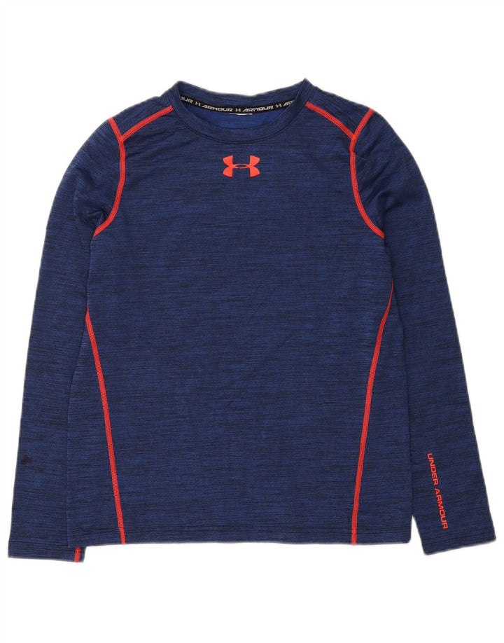 Under Armour Dame Top Langærmet UK 12 Medium Navy Blue Flecked