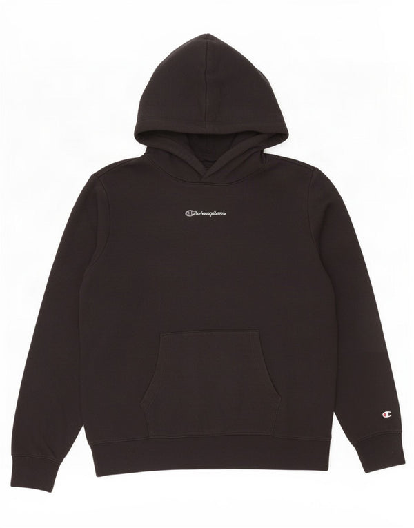 Champion Dame Grafisk Hoodie Jumper UK 16 Large Black Bomuld