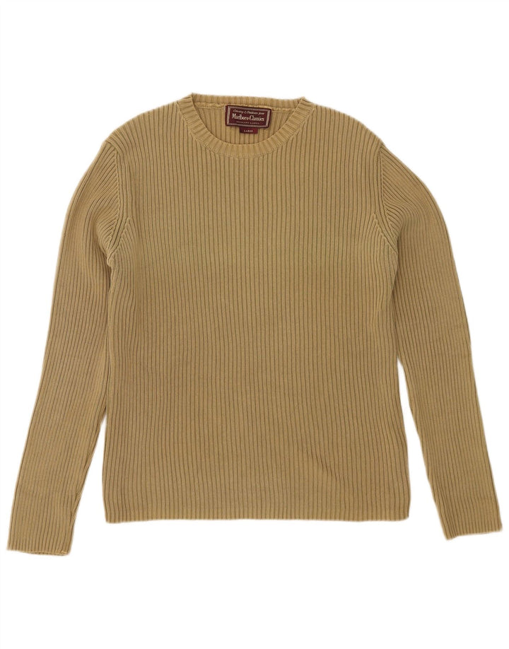MARLBORO CLASSICS Herre sweater med rund hals, stor Khaki Bomuld