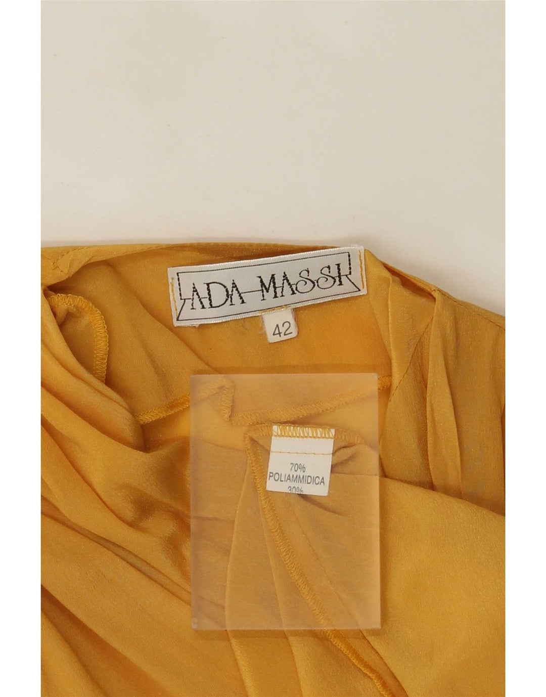Vintage dameskjorte bluse IT 42 Medium gul polyamid