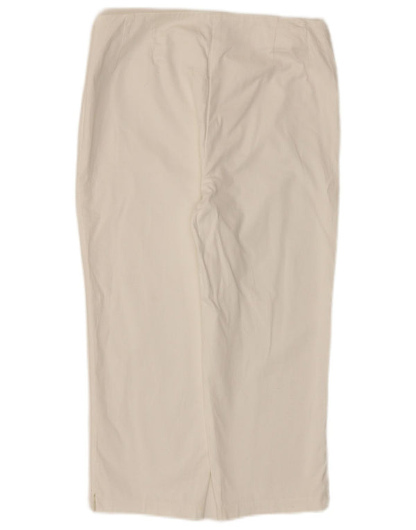 Marks & Spencer Dame Capri Bukser UK 10 Small W28 L20 Hvid Bomuld