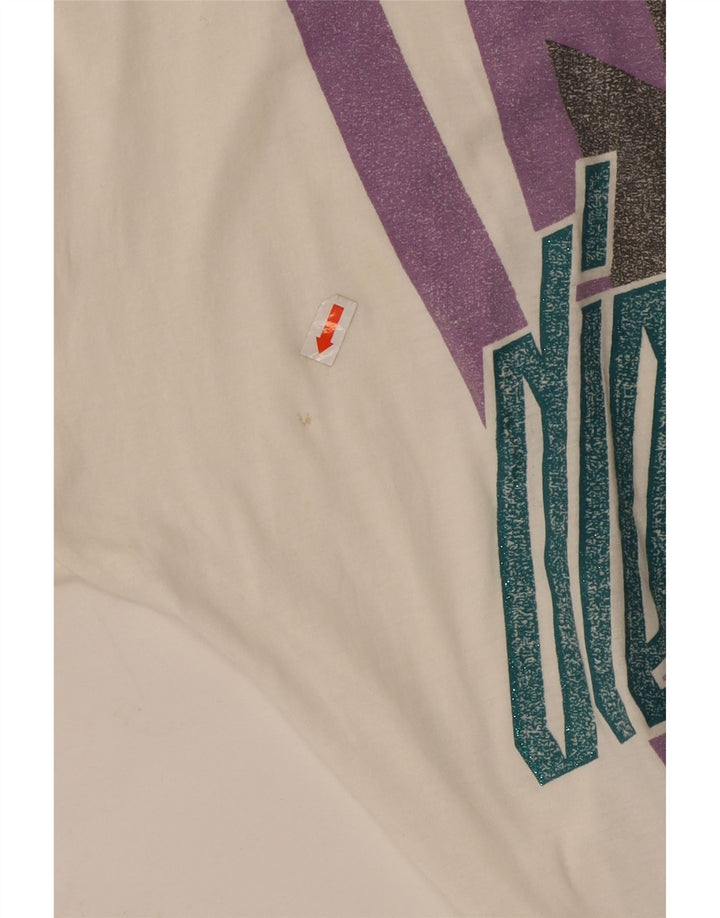 DIESEL Dame Grafisk T-Shirt Top UK 10 Small White