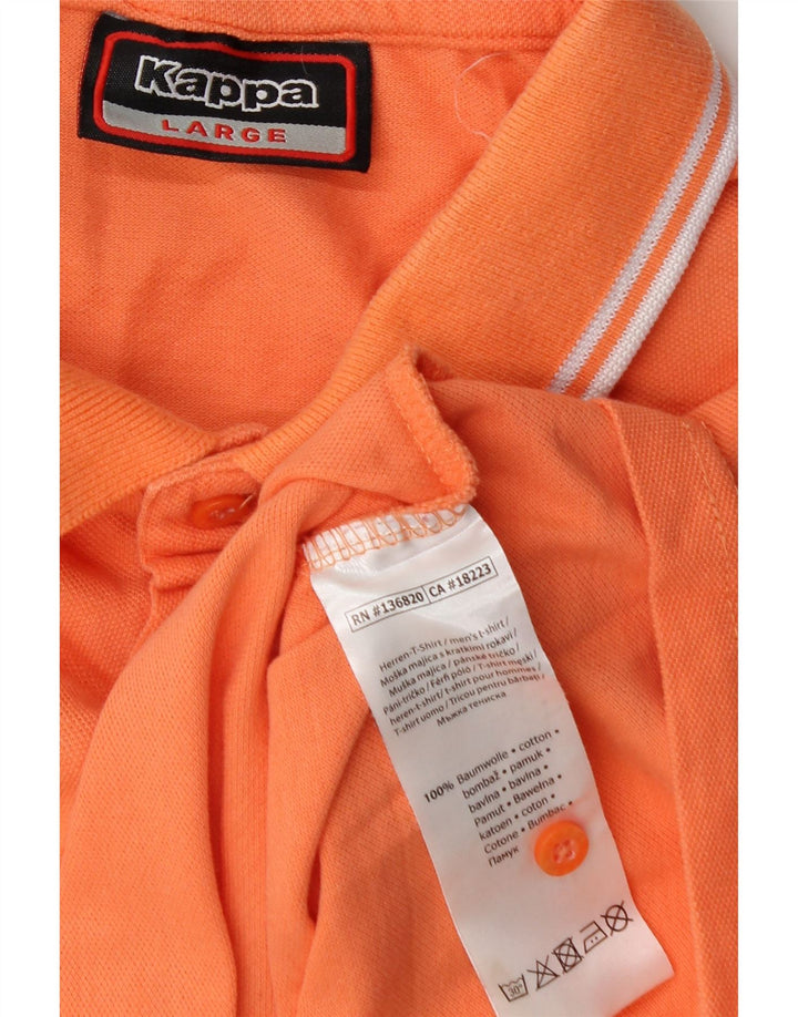 Kappa herre poloskjorte stor orange bomuld