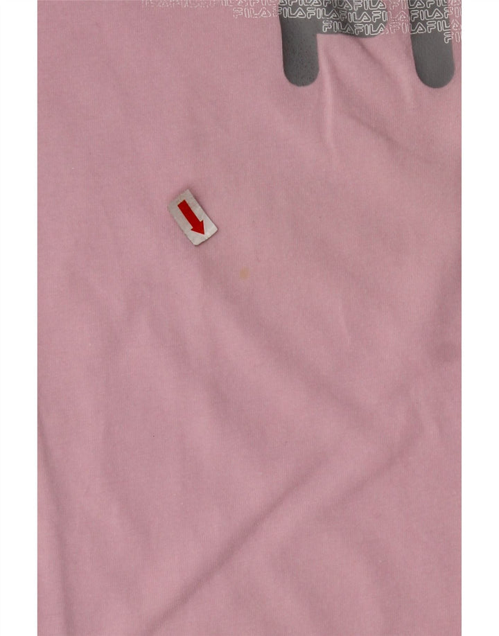 FILA Womens Crop Graphic T-Shirt Top UK 10 Small Pink