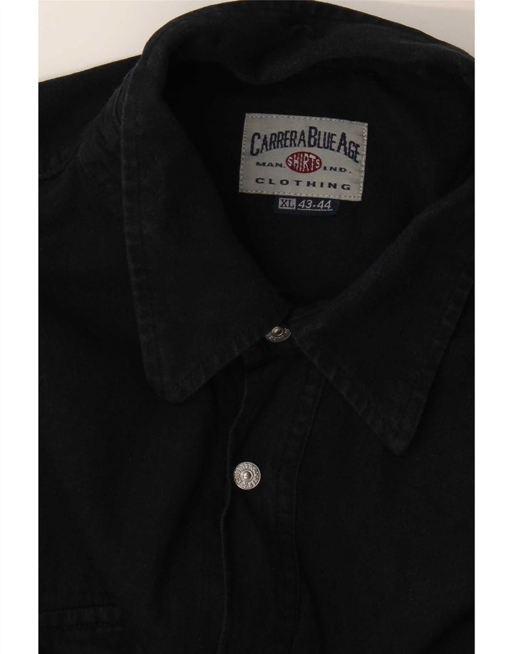 Carrera Denimskjorte til mænd Størrelse 43/44 XL Sort