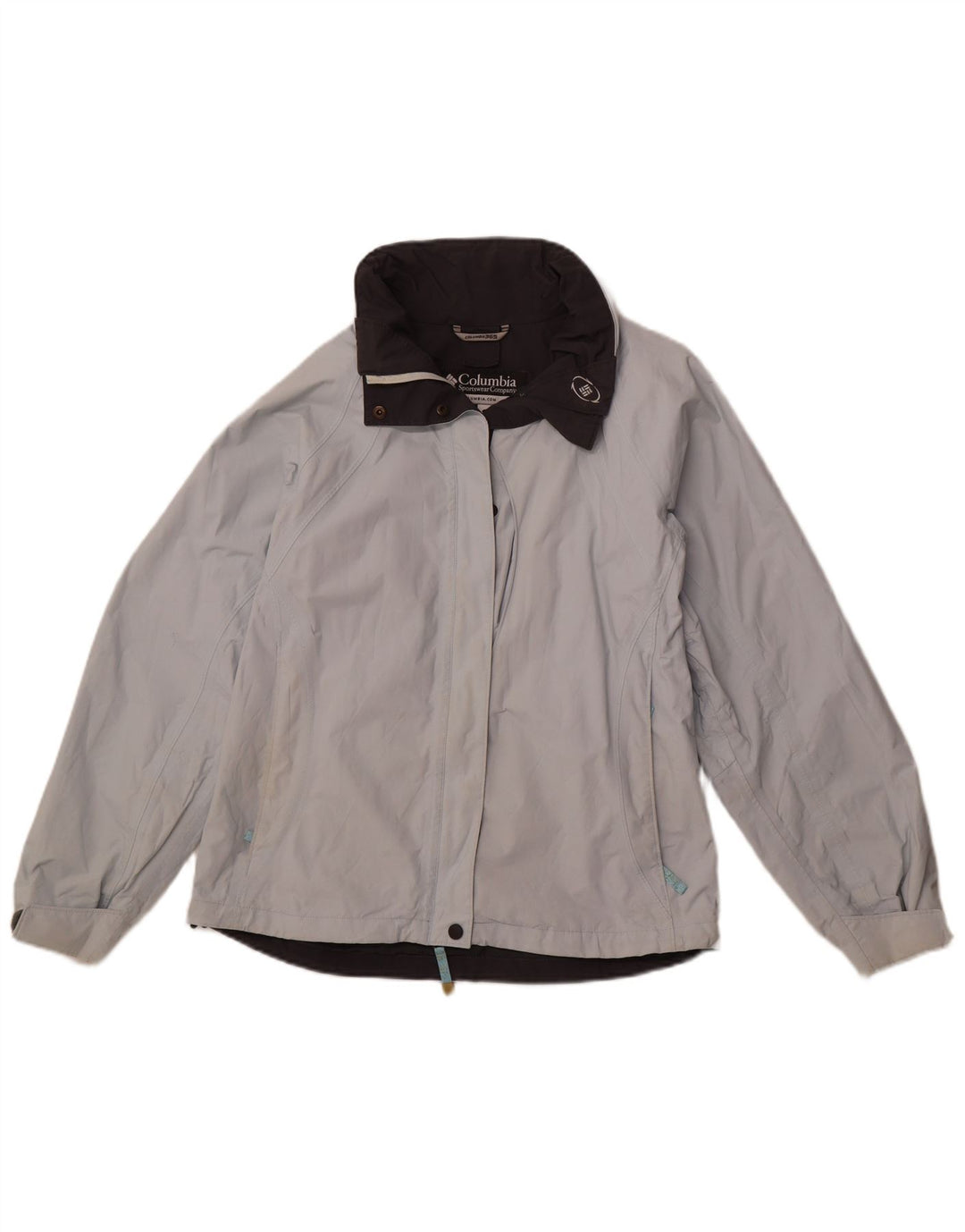 COLUMBIA Vindjakke med hætte til kvinder UK 14 Medium Blue Nylon Sports