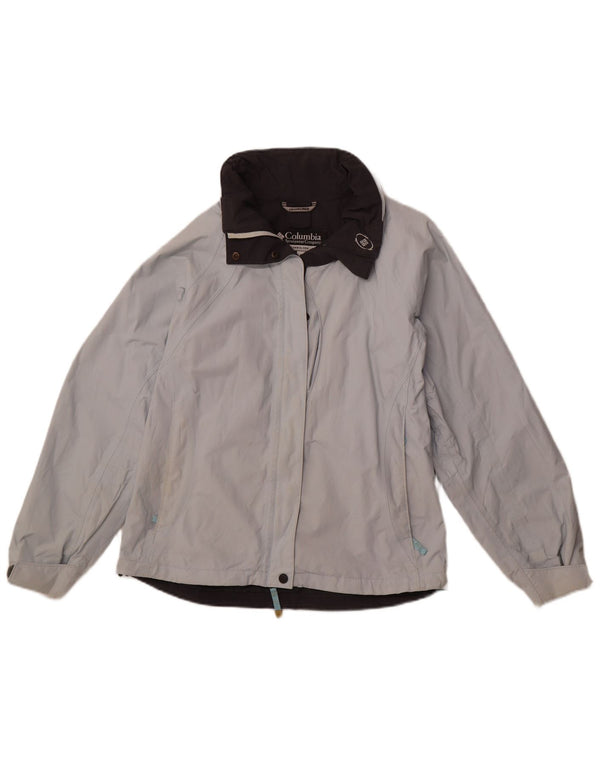 COLUMBIA Vindjakke med hætte til kvinder UK 14 Medium Blue Nylon Sports
