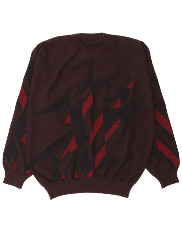 Schoeller Herre Crew Neck Jumper Sweater EU 54 XL Brun Geometrisk