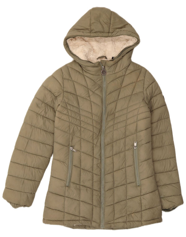 Dkny Girls Sherpa Polstret Jakke 14-15 År Stor Khaki Nylon