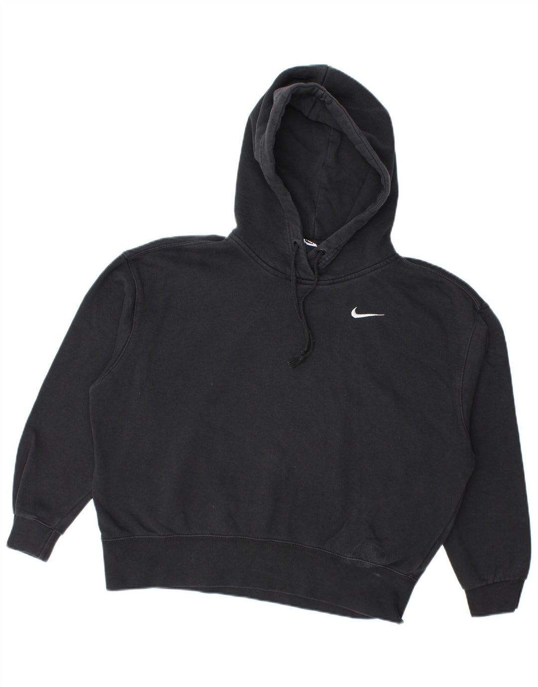 Nike Dame Oversized Hoodie Jumper UK 10 Small Black Bomuld