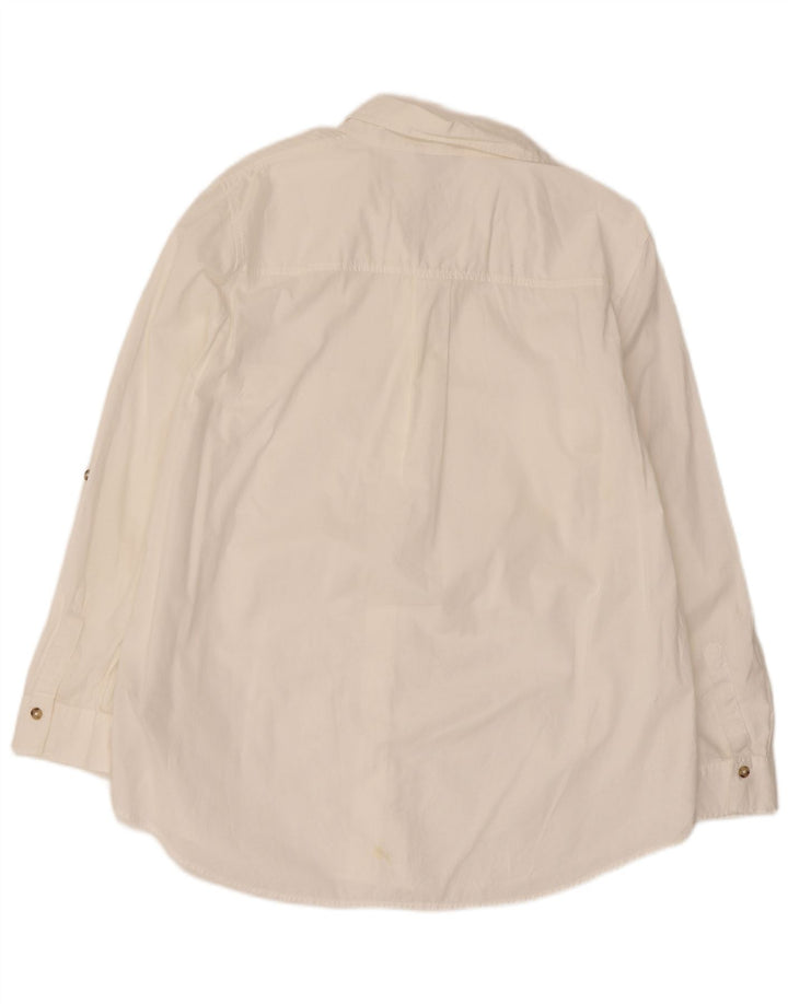 Massimo Dutti Langærmet Dameskjorte EU 44 XL Hvid Bomuld